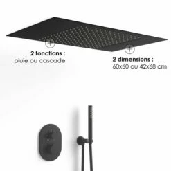 Composition De Douche Thermostatique Avec Ciel De Pluie Encastré Noir Mat, Châtelet 10 Composition De Douche Thermostatique Avec Ciel De Pluie Encastré Noir Mat, Châtelet -Produits De Salle De Bain Soldes 2024 composition de douche thermostatique avec ciel de pluie encastre noir mat chatelet 1