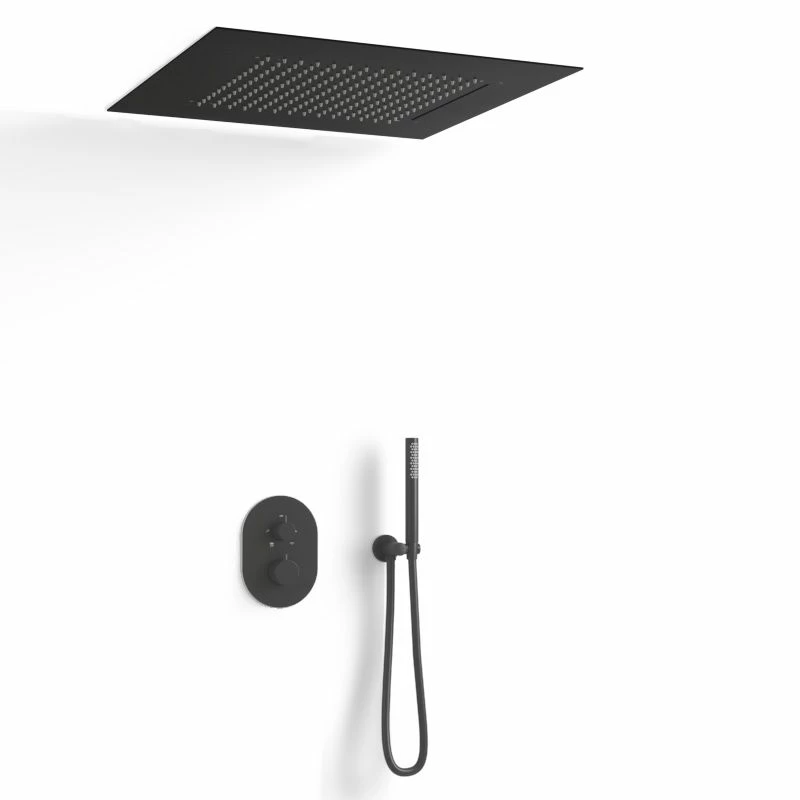 Composition De Douche Thermostatique Avec Ciel De Pluie Encastré Noir Mat, Châtelet 6 Composition De Douche Thermostatique Avec Ciel De Pluie Encastré Noir Mat, Châtelet – Image 4