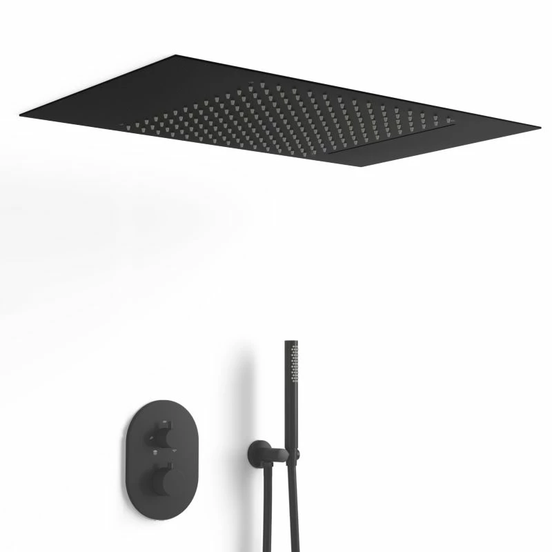 Composition De Douche Thermostatique Avec Ciel De Pluie Encastré Noir Mat, Châtelet 7 Composition De Douche Thermostatique Avec Ciel De Pluie Encastré Noir Mat, Châtelet – Image 5