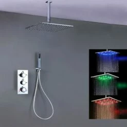 Composition De Douche Thermostatique, Ciel De Pluie 40x40 Cm Avec Chromothérapie, Chrome, Colours 17 Composition De Douche Thermostatique, Ciel De Pluie 40x40 Cm Avec Chromothérapie, Chrome, Colours -Produits De Salle De Bain Soldes 2024 composition de douche thermostatique ciel de pluie 40x40 cm avec chromotherapie chrome colours 7