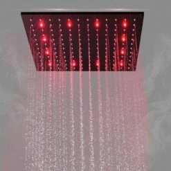 Composition De Douche Thermostatique, Ciel De Pluie 40x40 Cm Avec Chromothérapie, Noir, Colours -Produits De Salle De Bain Soldes 2024 composition de douche thermostatique ciel de pluie 40x40 cm avec chromotherapie noir colours 10
