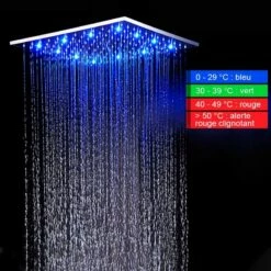 Composition De Douche Thermostatique, Ciel De Pluie 40x40 Cm Avec Chromothérapie, Noir, Colours -Produits De Salle De Bain Soldes 2024 composition de douche thermostatique ciel de pluie 40x40 cm avec chromotherapie noir colours 2