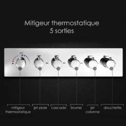 Composition De Douche Thermostatique, Ciel De Pluie 70x38 Cm, Colours -Produits De Salle De Bain Soldes 2024 composition de douche thermostatique ciel de pluie 70x38 cm colours 4