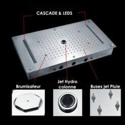 Composition De Douche Thermostatique, Ciel De Pluie 70x38 Cm, Colours -Produits De Salle De Bain Soldes 2024 composition de douche thermostatique ciel de pluie 70x38 cm colours 5