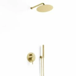 Composition Mitigeur De Douche Encastrée Doré Brossé, Châtelet -Produits De Salle De Bain Soldes 2024 composition mitigeur de douche encastree dore brosse chatelet 1