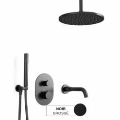 Composition Mitigeur Bain-douche Thermostatique Encastré Noir Brossé, Châtelet -Produits De Salle De Bain Soldes 2024 composition mitigeur de douche thermostatique encastre noir brosse chatelet 5