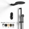 Composition Mitigeur Douche, Noir Mat, Manette Personnalisable, Flow Round -Produits De Salle De Bain Soldes 2024 composition mitigeur douche noir mat manette personnalisable flow round