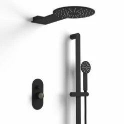 Composition Mitigeur Douche, Noir Mat, Manette Personnalisable, Flow Round -Produits De Salle De Bain Soldes 2024 composition mitigeur douche noir mat manette personnalisable flow round 2