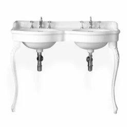 Console Lavabo Double Vasque, 3 Troues, 120 Cm, Queen