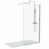 Ensemble 80 Ou 90 X 160 Cm Paroi Fixe, Altea, Receveur Composite Et Colonne Chrome, Châtelet -Produits De Salle De Bain Soldes 2024 ensemble 80 ou 90 x 120 cm porte coulissante arena receveur composite et colonne chrome chatelet