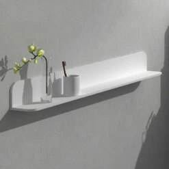 Etagère Murale, 60 à 120 Cm, Blanc Mat, Solid Surface -Produits De Salle De Bain Soldes 2024 etagere murale 60 a 120 cm blanc mat solid surface 3