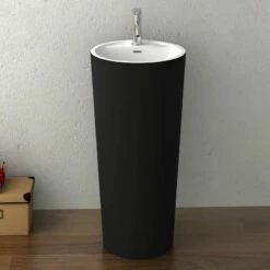 Lavabo à Poser 45x90 Cm, Solid Surface, Nera -Produits De Salle De Bain Soldes 2024 lavabo a poser 45x90 cm solid surface nera 2