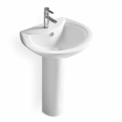 Lavabo Colonne En Céramique 56x48 Cm, Pure Rond