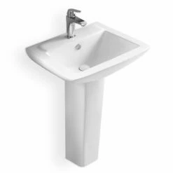 Lavabo Colonne En Céramique 61x47 Cm, Pure Carré