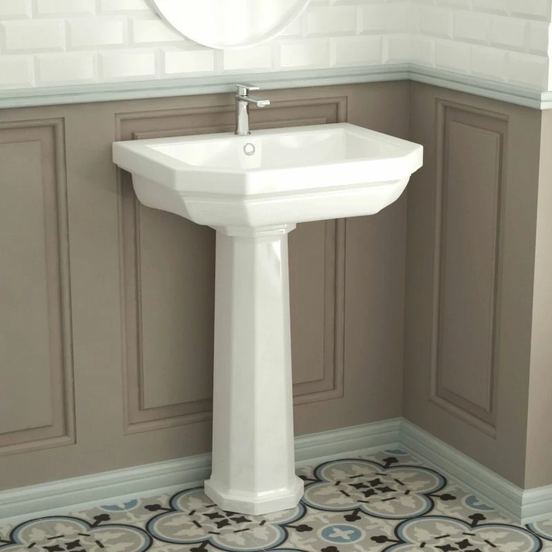 Lavabo Colonne En Céramique Monotrou, 58 Cm, 1920 4 Lavabo Colonne En Céramique Monotrou, 58 Cm, 1920 – Image 2