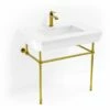 Lavabo Console Simple, 1 Trou, Pieds Doré Brossé, 81 Cm, 1920 2 Lavabo Console Simple, 1 Trou, Pieds Doré Brossé, 81 Cm, 1920 -Produits De Salle De Bain Soldes 2024 lavabo console simple 1 trou pieds dore brosse 81 cm 1920