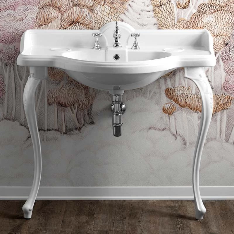 Lavabo Console Simple, 3 Trous, 95 Cm, Sovereign 4 Lavabo Console Simple, 3 Trous, 95 Cm, Sovereign – Image 2