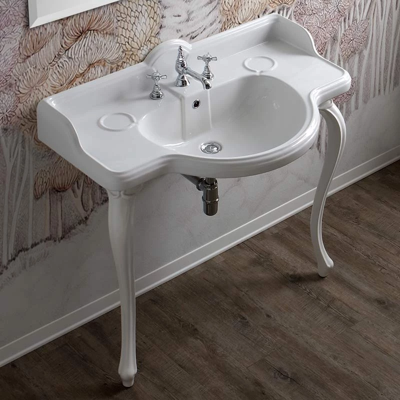 Lavabo Console Simple, 3 Trous, 95 Cm, Sovereign 5 Lavabo Console Simple, 3 Trous, 95 Cm, Sovereign – Image 3