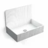Lavabo Sur Pieds à Poser 60x38 Cm, Aspect Béton Blanc, Roneo -Produits De Salle De Bain Soldes 2024 lavabo sur pieds a poser 60x38 cm aspect beton blanc roneo