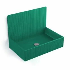 Lavabo Sur Pieds à Poser 60x38 Cm, Aspect Béton Vert, Roneo