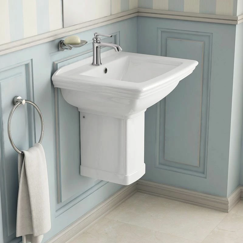 Lavabo Suspendu Rétro 60x57 Cm, Céramique, Josephine 4 Lavabo Suspendu Rétro 60x57 Cm, Céramique, Josephine – Image 2