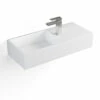 Lavabo Suspendu 75X32.5 Cm, Matière Composite Minéral -Produits De Salle De Bain Soldes 2024 lavabo suspendu 75x325 cm matiere composite mineral