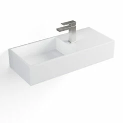 Lavabo Suspendu 75X32.5 Cm, Matière Composite Minéral