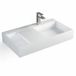 Lavabo Suspendu 80 X 45 Cm, Matière Composite, Mineral