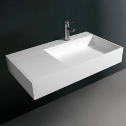 Lavabo Suspendu 80 X 45 Cm, Matière Composite, Mineral -Produits De Salle De Bain Soldes 2024 lavabo suspendu 80 x 45 cm matiere composite mineral 3