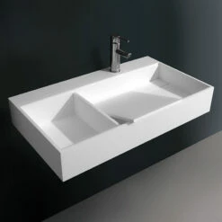 Lavabo Suspendu 80 X 45 Cm, Matière Composite, Mineral -Produits De Salle De Bain Soldes 2024 lavabo suspendu 80 x 45 cm matiere composite mineral 5