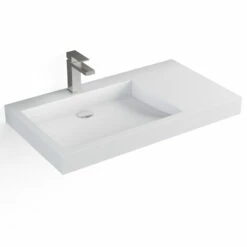 Lavabo Suspendu 81 X 45,5 Cm, Droite Ou Gauche, Matière Composite, Mineral