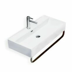 Lavabo Suspendu Avec Porte-serviettes, 100x42 Cm, Vera Square