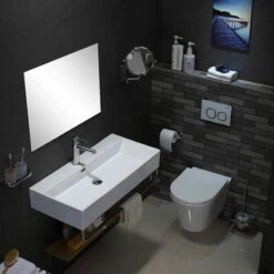 Lavabo Suspendu Avec Porte-serviettes, 100x42 Cm, Vera Square -Produits De Salle De Bain Soldes 2024 lavabo suspendu avec porte serviettes 100x42 cm vera square 4