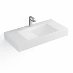Lavabo Suspendu, Matière Composite Minéral, 90x45 Cm