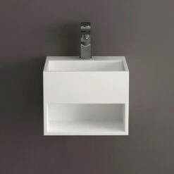 Lave Main Suspendu 33x33 Cm, Matière Composite, Mineral -Produits De Salle De Bain Soldes 2024 lave main 33x33 cm matiere composite mineral 2