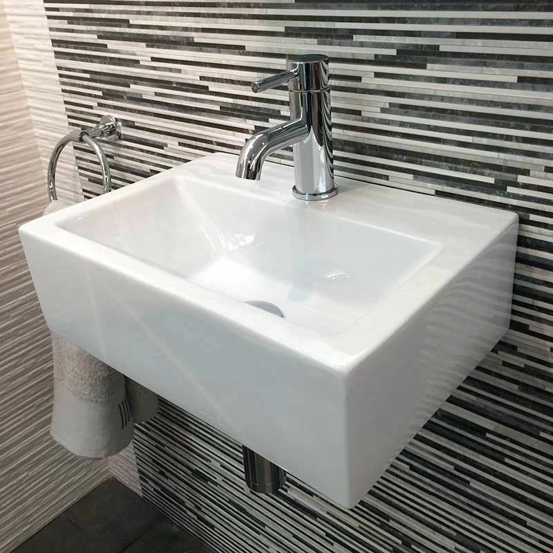 Lave Main Gain De Place 43x30 Cm, Céramique, Pure 4 Lave Main Gain De Place 43x30 Cm, Céramique, Pure – Image 2