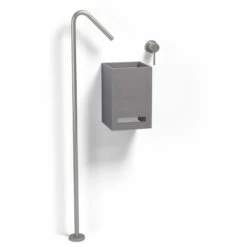 Lave-mains Avec Porte-serviette, 20x20 cm, Gris Ciment, T12