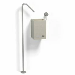 Lave-mains Avec Porte-serviette, 20x20 cm, Terrazzo Beige, T12