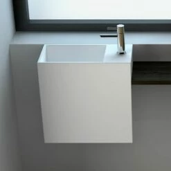 Lave Main Faible Profondeur 40x20x40 Cm, Matière Composite, Droite Ou Gauche, Mineral -Produits De Salle De Bain Soldes 2024 lave mains mineral 40x20 cm 2