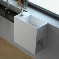 Lave Main Faible Profondeur 40x20x40 Cm, Matière Composite, Droite Ou Gauche, Mineral -Produits De Salle De Bain Soldes 2024 lave mains mineral 40x20 cm 3