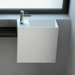 Lave Main Faible Profondeur 40x20x40 Cm, Matière Composite, Droite Ou Gauche, Mineral -Produits De Salle De Bain Soldes 2024 lave mains mineral 40x20 cm 4