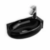 Lave-mains Noir Droite Ou Gauche, 42,5x26,5 Cm, Pure -Produits De Salle De Bain Soldes 2024 lave mains noir droite ou gauche 425x265 cm pure