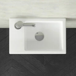 Lave-mains Suspendu, Droite Ou Gauche, 37x23,5 Cm, Pure -Produits De Salle De Bain Soldes 2024 lave mains suspendu 37x235 cm pure 4