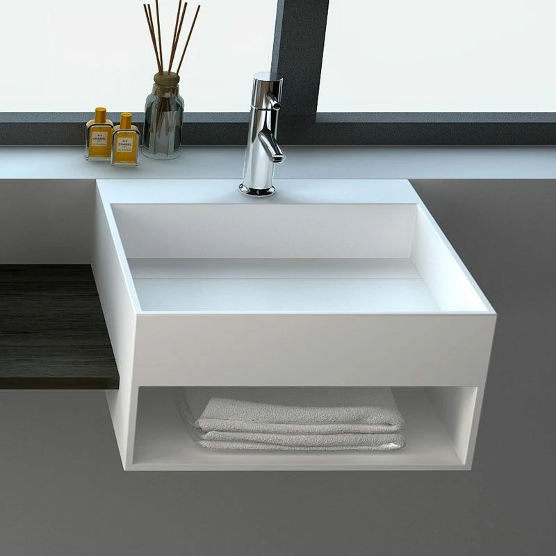 Lave Mains Suspendu 50x50 Cm, Matière Composite, Mineral 5 Lave Mains Suspendu 50x50 Cm, Matière Composite, Mineral – Image 3