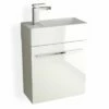 Meuble Lave-main, 50x25 Cm, Blanc Brillant, Mini -Produits De Salle De Bain Soldes 2024 meuble lave mains 50x26 cm blanc brillant mini