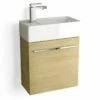 Meuble Lave-main, 50x25 Cm, Chêne Clair, Mini -Produits De Salle De Bain Soldes 2024 meuble lave mains 50x26 cm chene clair mini