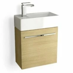 Meuble Lave-main, 50x25 Cm, Chêne Clair, Mini