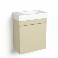 Lave-mains 44,5 X 23,7 Cm, Biscuit, Et Vasque Blanc Mat, Alma