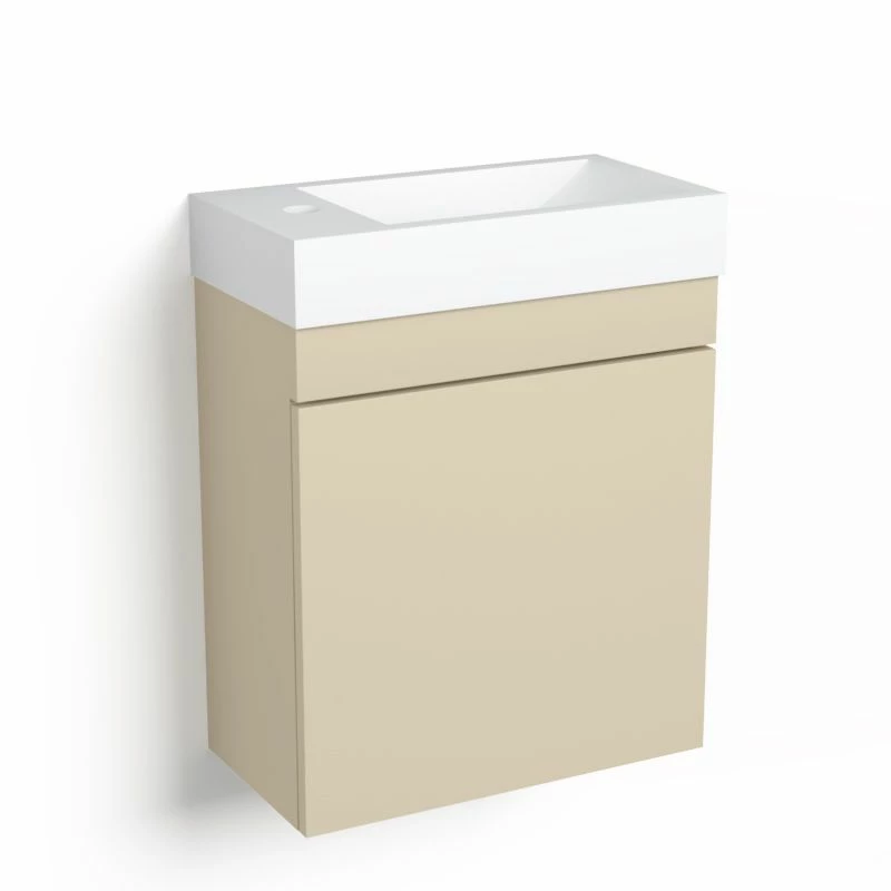 Lave-mains 44,5 X 23,7 Cm, Biscuit, Et Vasque Blanc Mat, Alma 3 Lave-mains 44,5 X 23,7 Cm, Biscuit, Et Vasque Blanc Mat, Alma