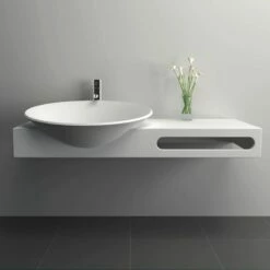 Plan Vasque Suspendu 100x54 Cm, Matière Composite Mineral -Produits De Salle De Bain Soldes 2024 meuble salle de bain suspendu 100x54 cm matiere composite mineral 2